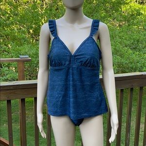 Vintage George Denim Print 2pc Swimsuit Size XL/TG
